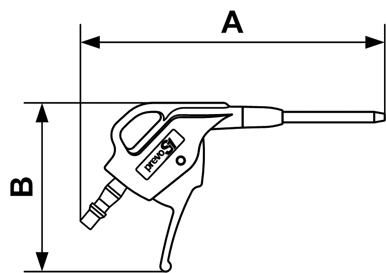 bbg-06mtl PREVOST 6 bar Blow Gun, British 6 Air Inlet (BSP)