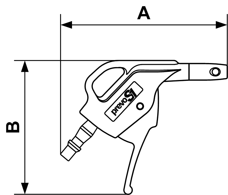 bbg-06osh PREVOST 6 bar Blow Gun, British 6 Air Inlet (BSP)