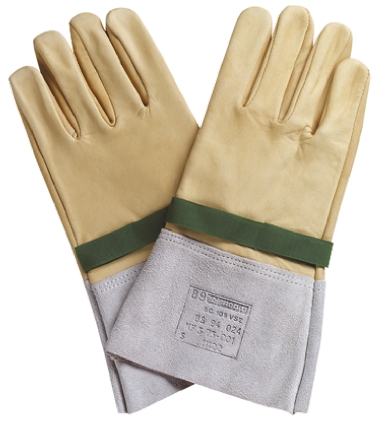 Facom Yellow Leather Electricians Gloves, Size 10, Uncoated Coating