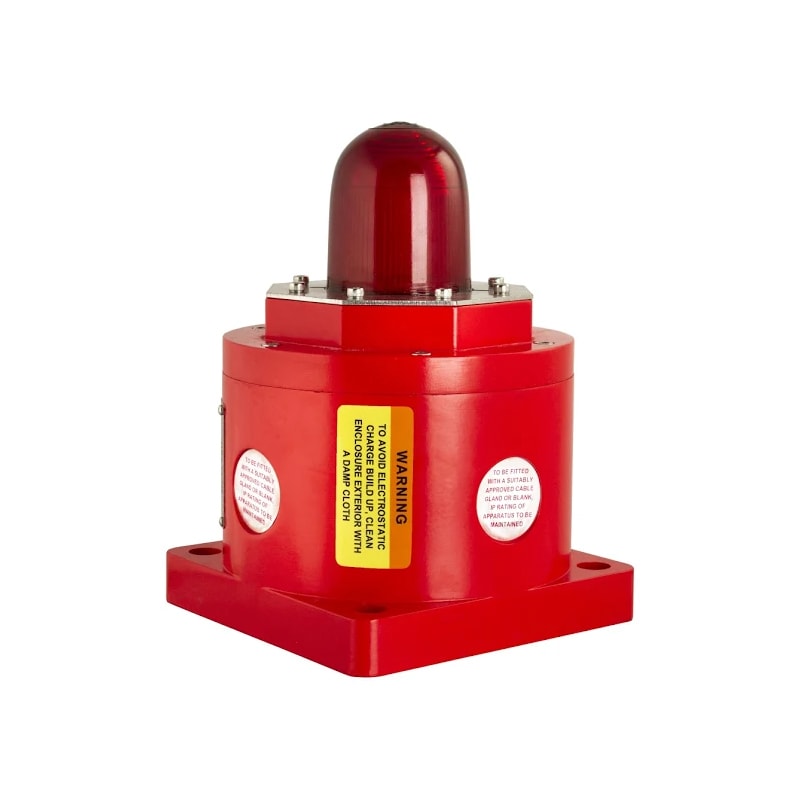bc150rx05dcnnnardn Moflash BC150 Series Red Rotating, Steady, Flashing Beacon 240V dc, Xenon Bulb Base, IP66