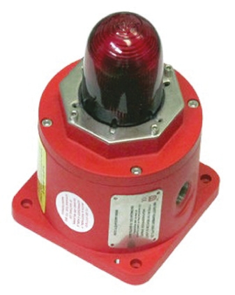 Moflash BC150 Series Red Flashing Beacon 240V dc, Xenon Bulb Base, IP66
