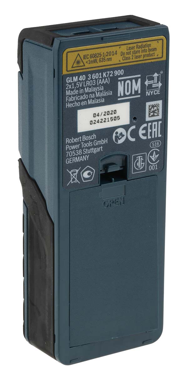 0601072900 Bosch GLM 40 Laser Measure, 0.15 → 40m Range, ±1.5 mm Accuracy