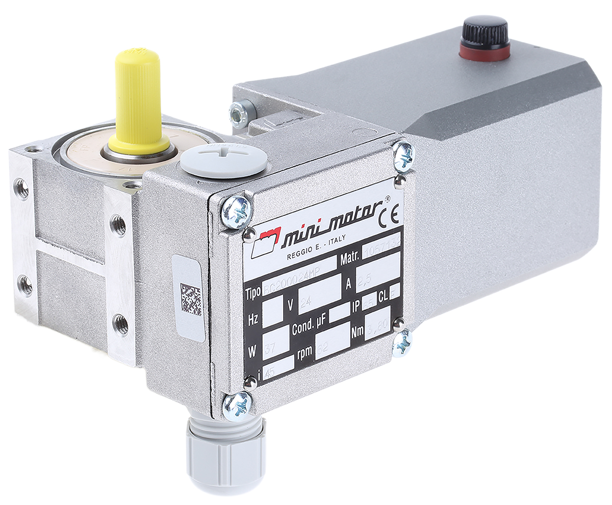 Mini Motor Brushed Geared DC Geared Motor, 37 W, 24V dc, 3.8 Nm, 62rpm, 9 mm Shaft Diameter