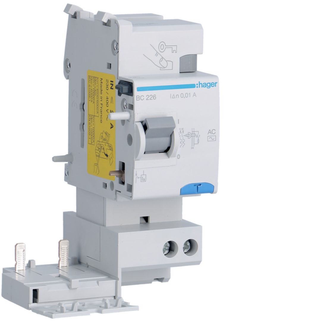 Hager BC Series Residual Current Circuit Breaker, 25A, 2-Pole, 10 mA, Type AC