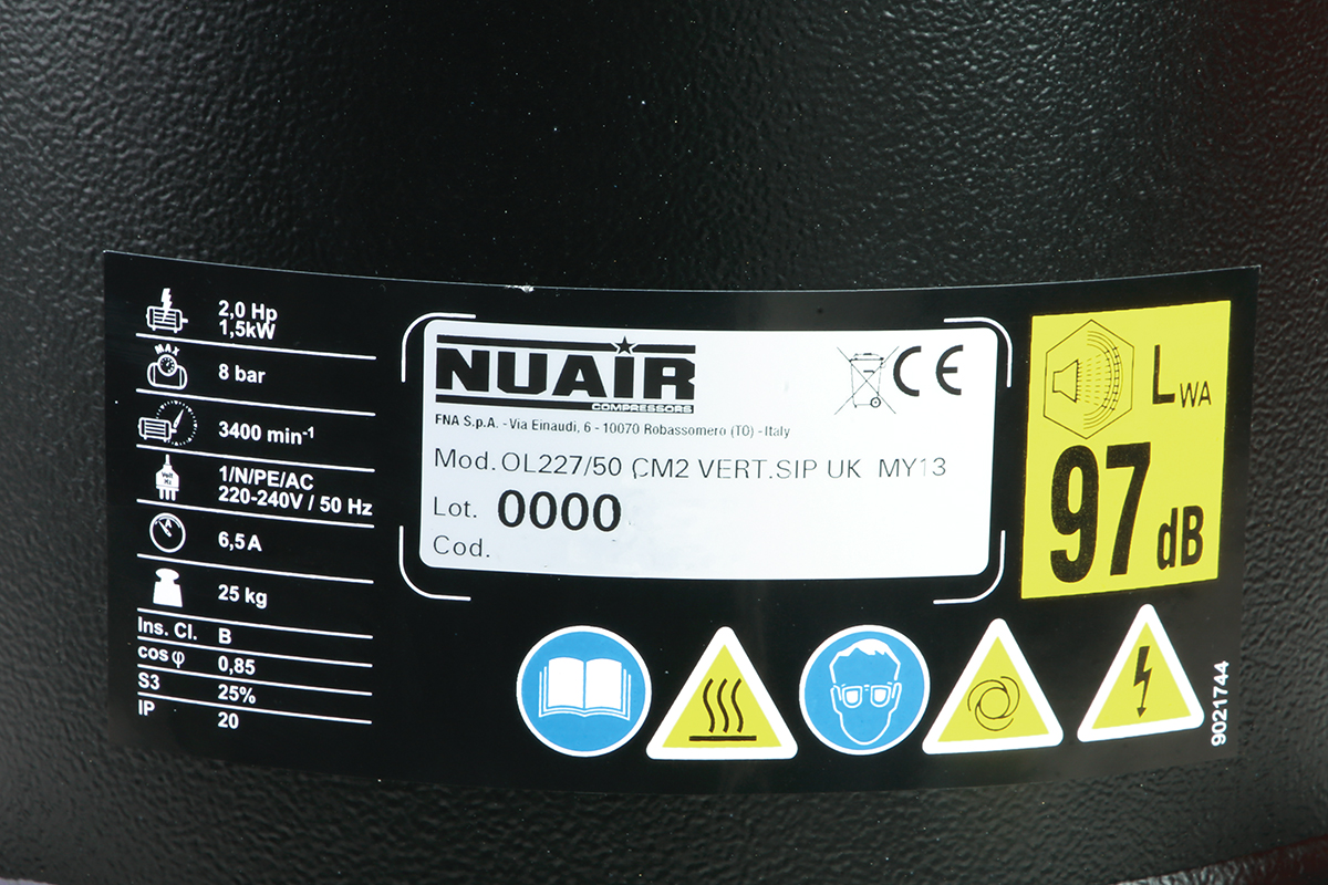 06243 SIP 50 l Air Compressor, 8bar, 22.2kg