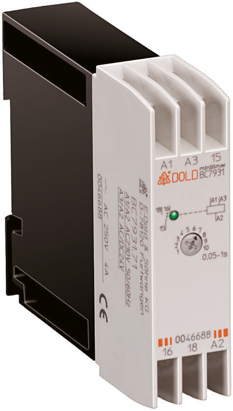 Dold BC Series DIN Rail Timer Relay, 1-Contact 24V ac, 0.5 to 20 s, SPDT Switch Configuration