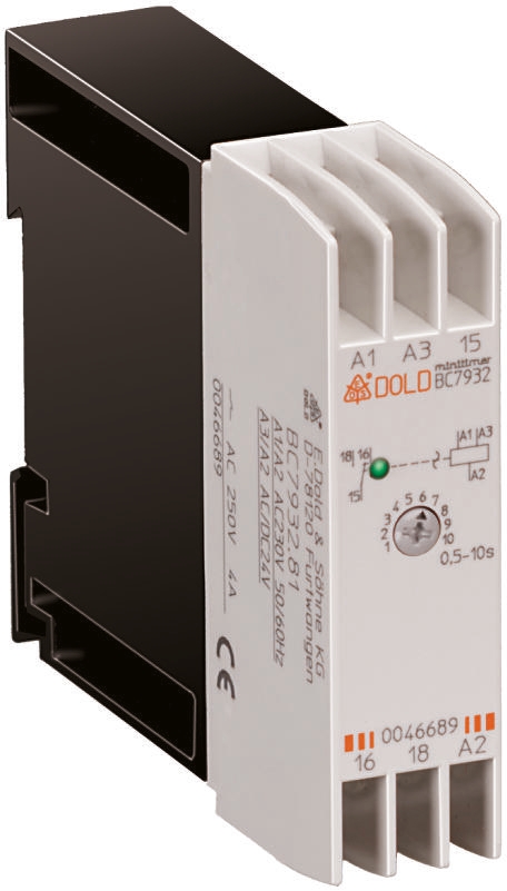Dold BC Series DIN Rail Timer Relay, 1-Contact 24V ac, 0.5 to 20 s, SPDT Switch Configuration