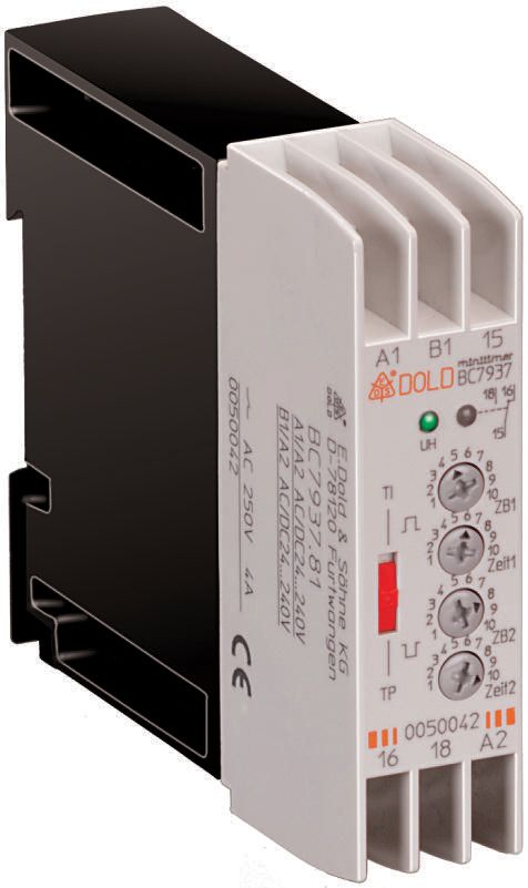 Dold BC Series DIN Rail Timer Relay, 1-Contact 240V ac, 0.05 s to 300 h, SPDT Switch Configuration