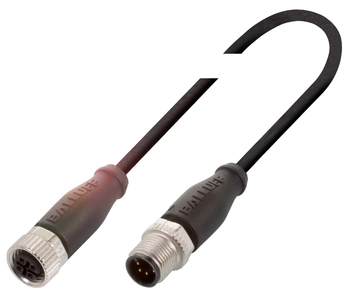BALLUFF Female 5 way M12 to Male 4 way M12 Sensor Actuator Cable, 5 m