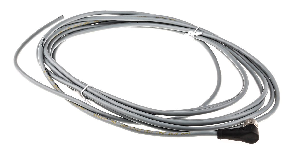 BALLUFF Female 5 way Right Angle to Unterminated Sensor Actuator Cable, 5 m