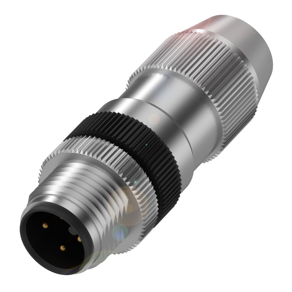 BALLUFF Circular Connector, 4 Contacts, Cable, M12 Connector, Plug, Male, IP67, BKS-S109-RT14 Series
