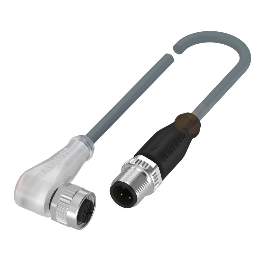 BALLUFF Female 4 way Right Angle to Male 4 way Straight Sensor Actuator Cable, 600 mm