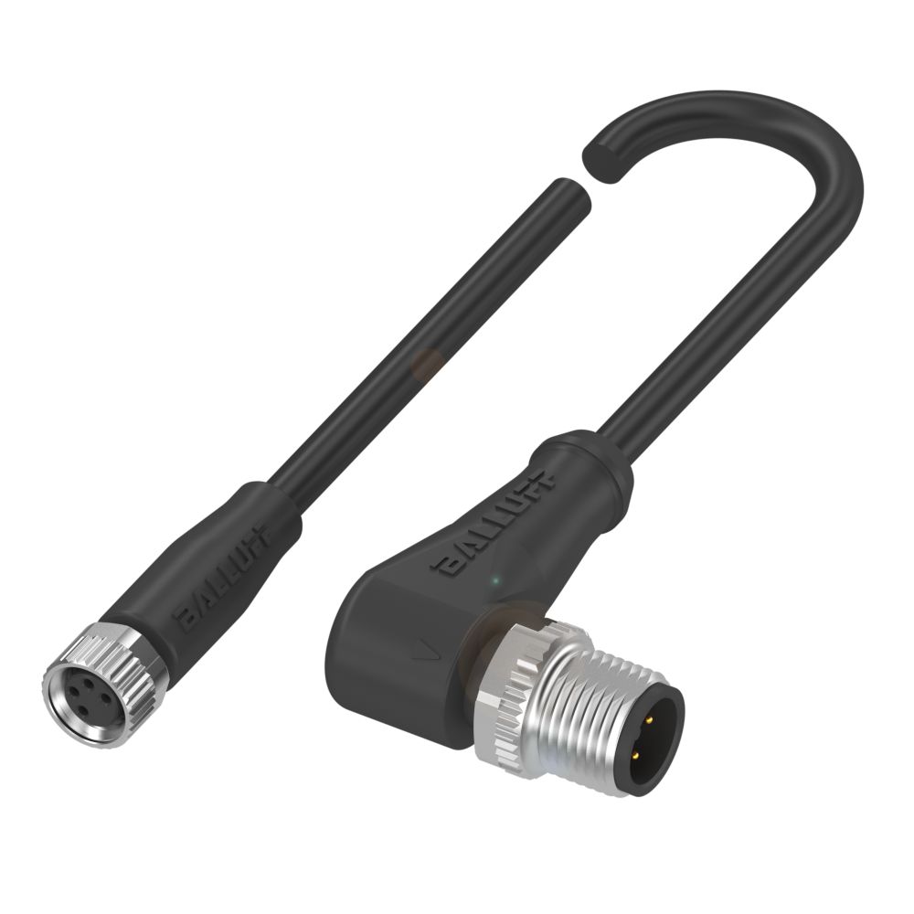 BALLUFF Female 4 way Straight to Male 4 way M12 Sensor Actuator Cable, 5 m