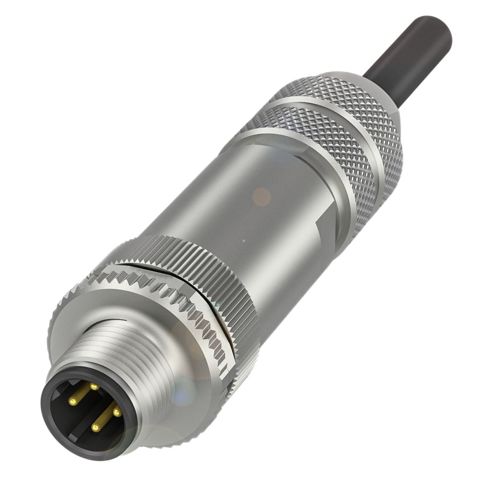 BALLUFF Circular Connector, 4 Contacts, Cable, M12 Connector, Plug, Male, IP67, BCC M474-0000-2D-000-51X475-000 Series