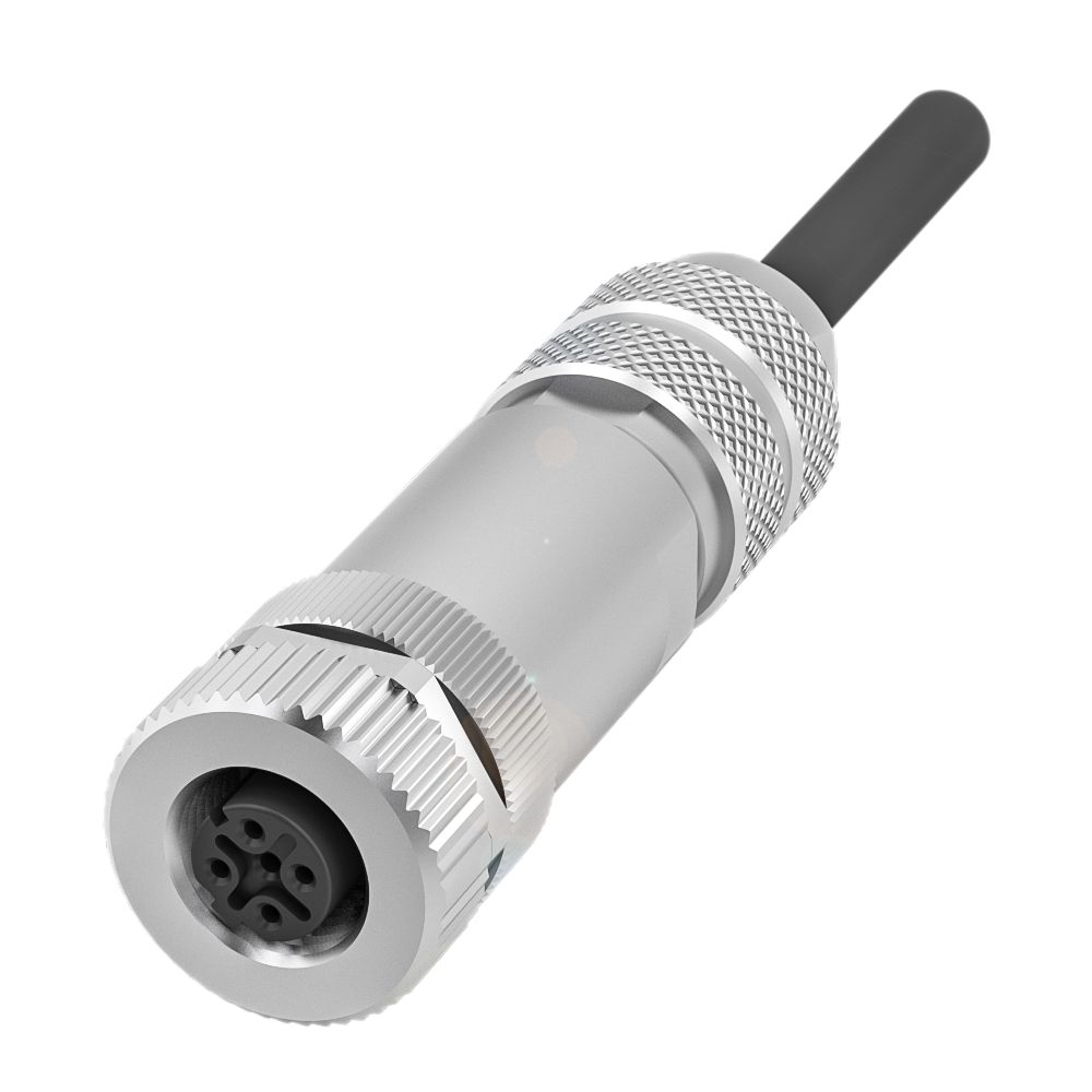 BALLUFF Circular Connector, 4 Contacts, Cable, M12 Connector, Socket, Female, IP67, BCC M474 Series
