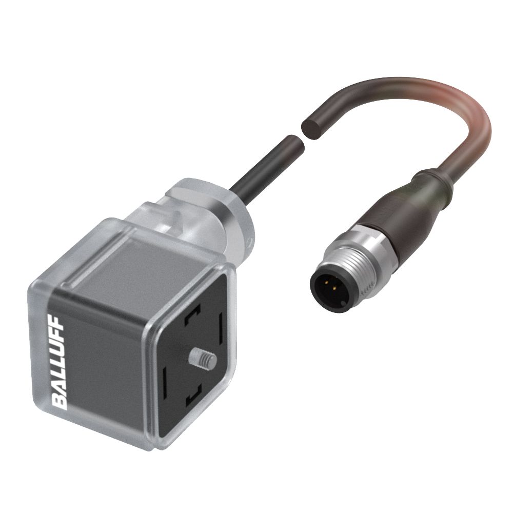 BALLUFF Male 4 way Right Angle to Male 4 way Straight Sensor Actuator Cable, 5 m