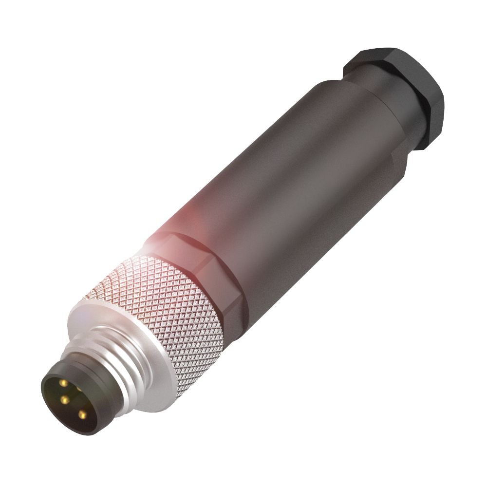 BALLUFF Circular Connector, 4 Contacts, Cable, M8 Connector, Plug, Male, IP67, BCC M334 Series