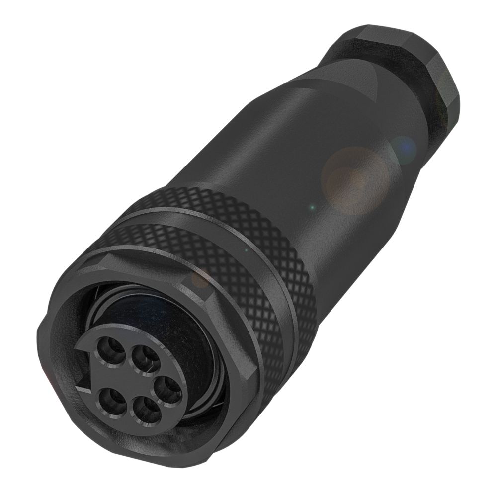 BALLUFF Circular Connector, 5 Contacts, Cable, 7/8 in Connector, Socket, Female, IP67, BCC070F Series