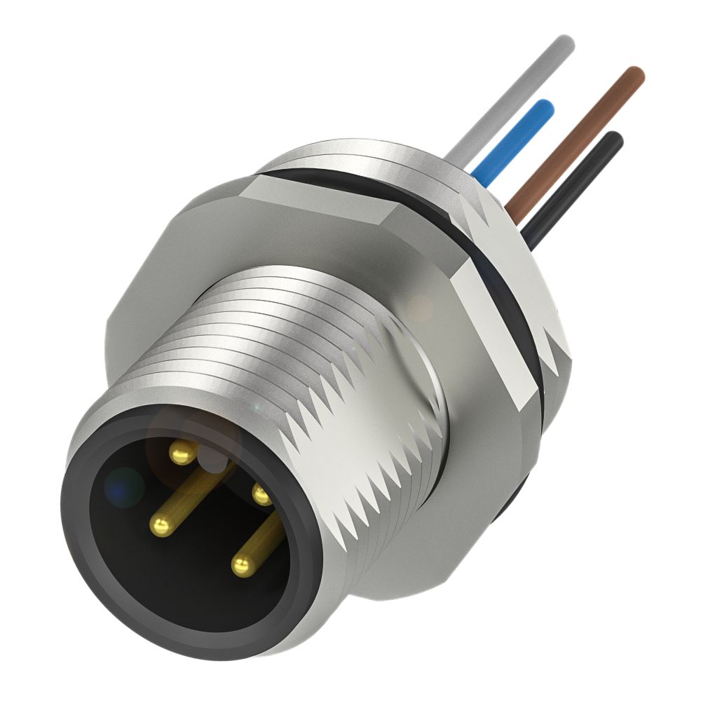BALLUFF Circular Connector, 1 Contacts, Cable, M12 Connector, Plug, Male, IP68, BCC099A Series