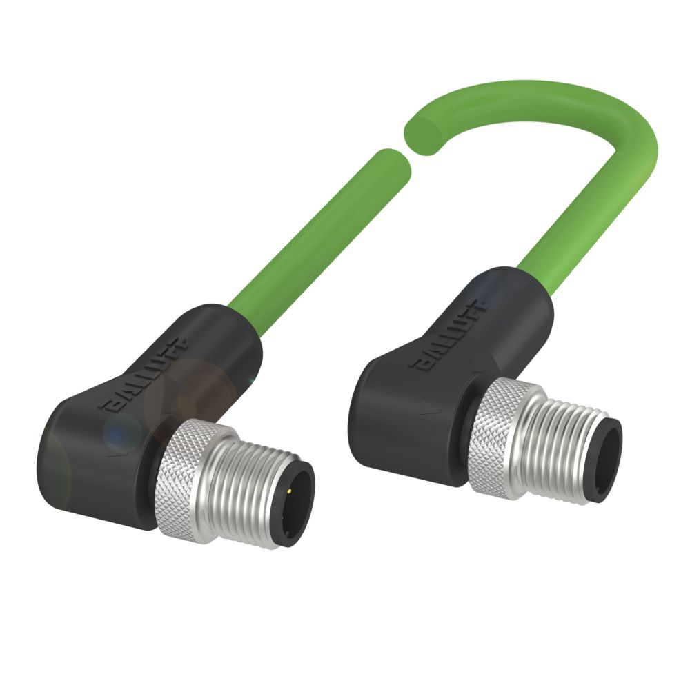 BALLUFF Male 4 way Right Angle to Male 4 way M12 Sensor Actuator Cable, 5 m