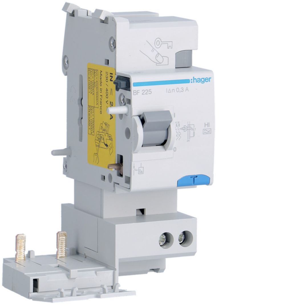 Hager BF RCCB, 25A, 2P Pole, 300mA, Type A