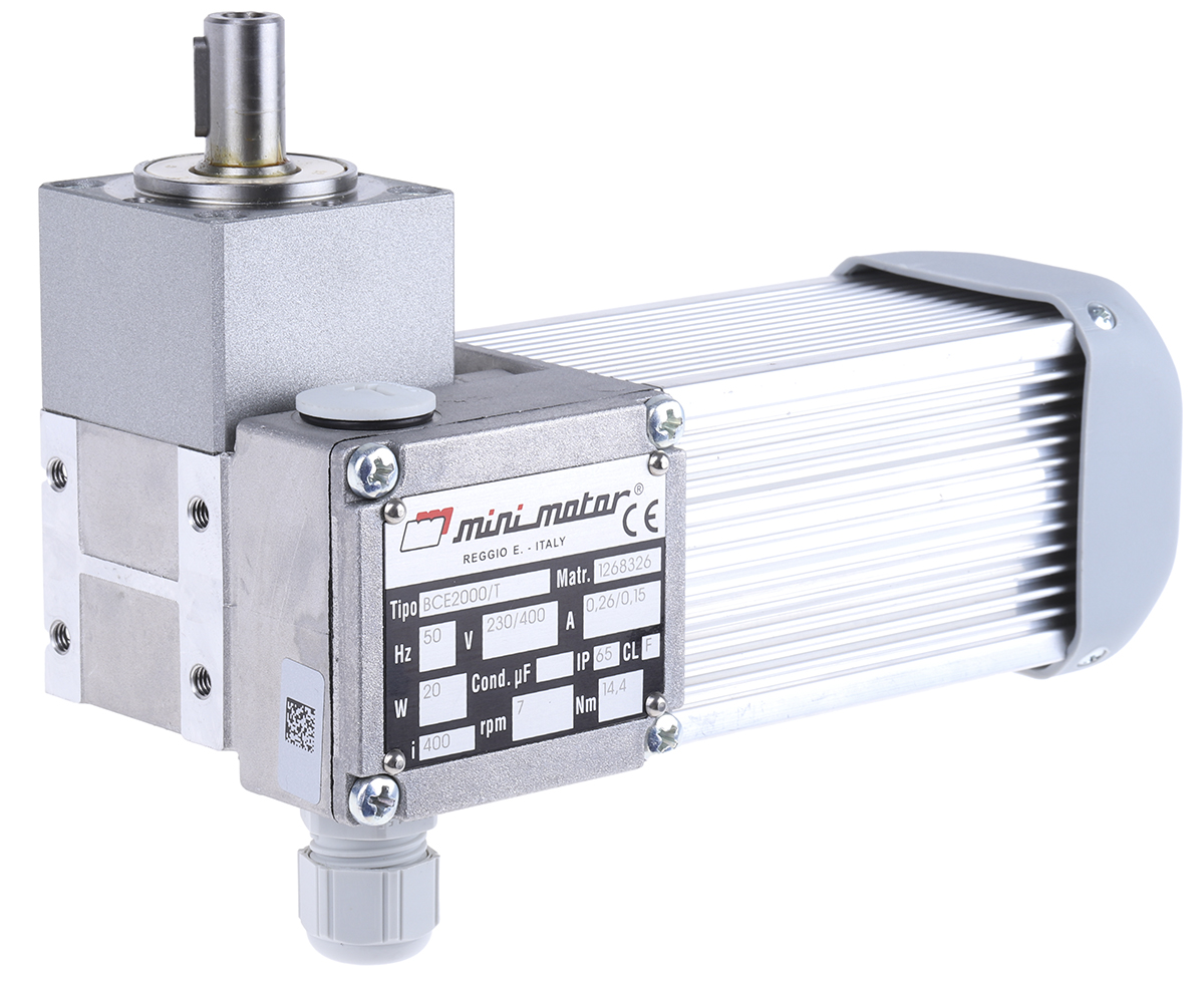 Mini Motor BCE2000/T Planetary AC Geared Motor, 20 W, 3 Phase, 2-Pole, 230V, 400 V