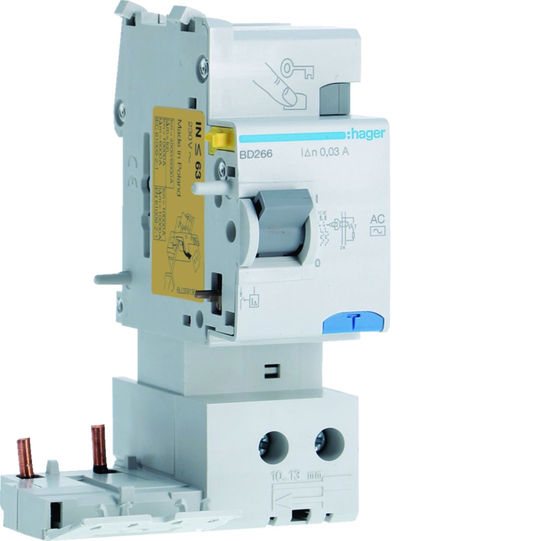 Hager BD Series RCD, 25A, 2-Pole, 10 mA 230V ac