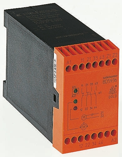 Dold Monitoring Relay, 1, 3 Phase, DPDT, DIN Rail, 24 V dc, 230V ac