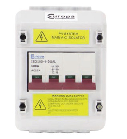 Europa Main AC Isolator Circuit Trip for use with PV System Main AC Isolator