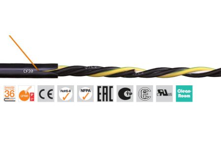 cf304004-25m Igus chainflex CF30 Power Cable, 4 Cores, 4 mm², Screened, 25m, Black PVC Sheath, 11 AWG