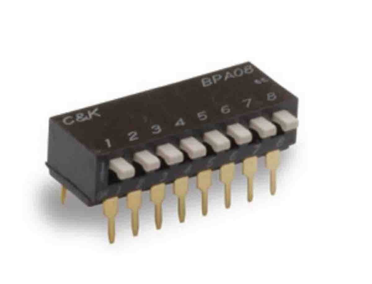 C & K 6 Way Through Hole DIP Switch SPST, Raised, Slide Actuator