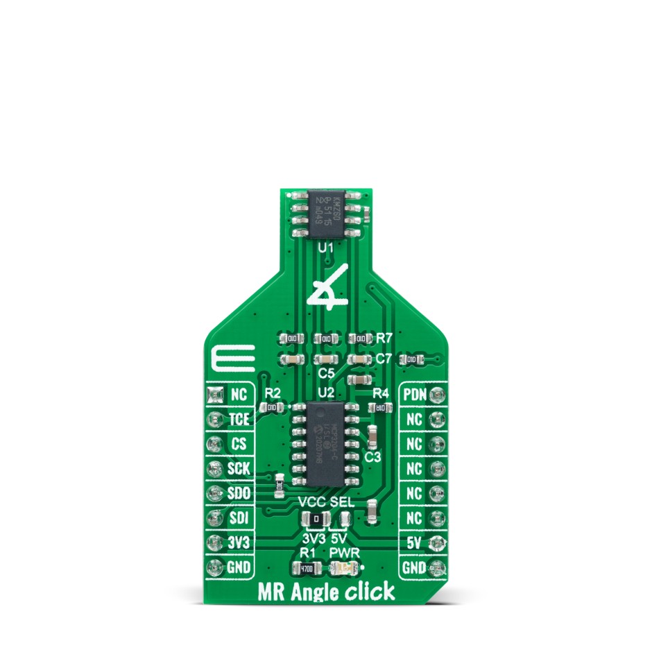 MikroElektronika MR Angle Click Magnetoresistive Sensor Add On Board for MCP3204, KMZ60 mikroBUS Socket