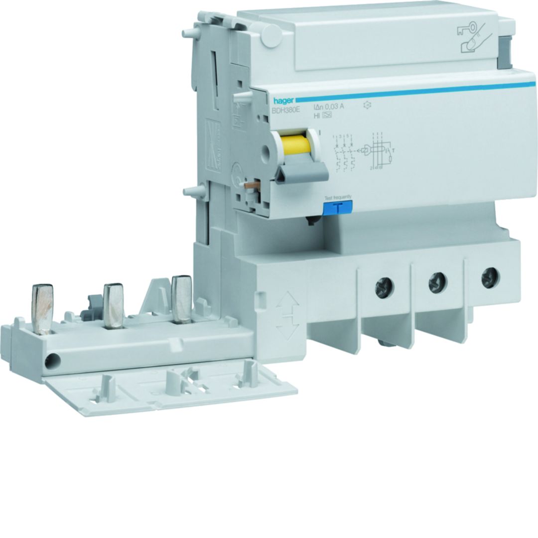 Hager BDH Series RCD, 125A, 3-Pole, 30 mA, Type A-HI