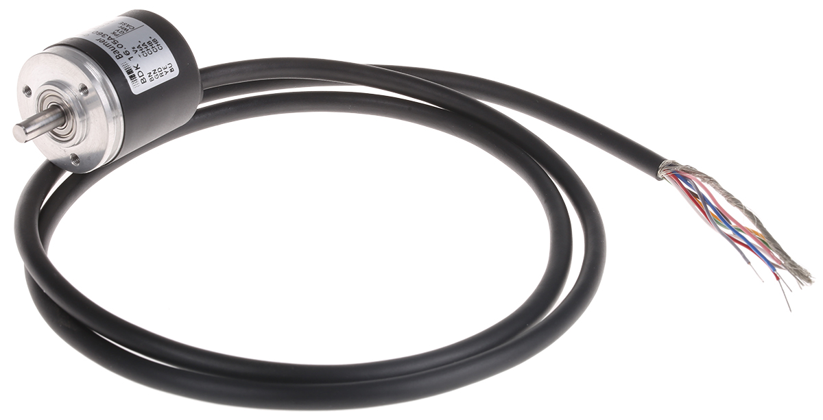 Baumer BDK Series Optical Incremental Encoder 5V dc, 360 ppr ppr, RS422, TTL Signal, Solid Type, 5 mm Shaft
