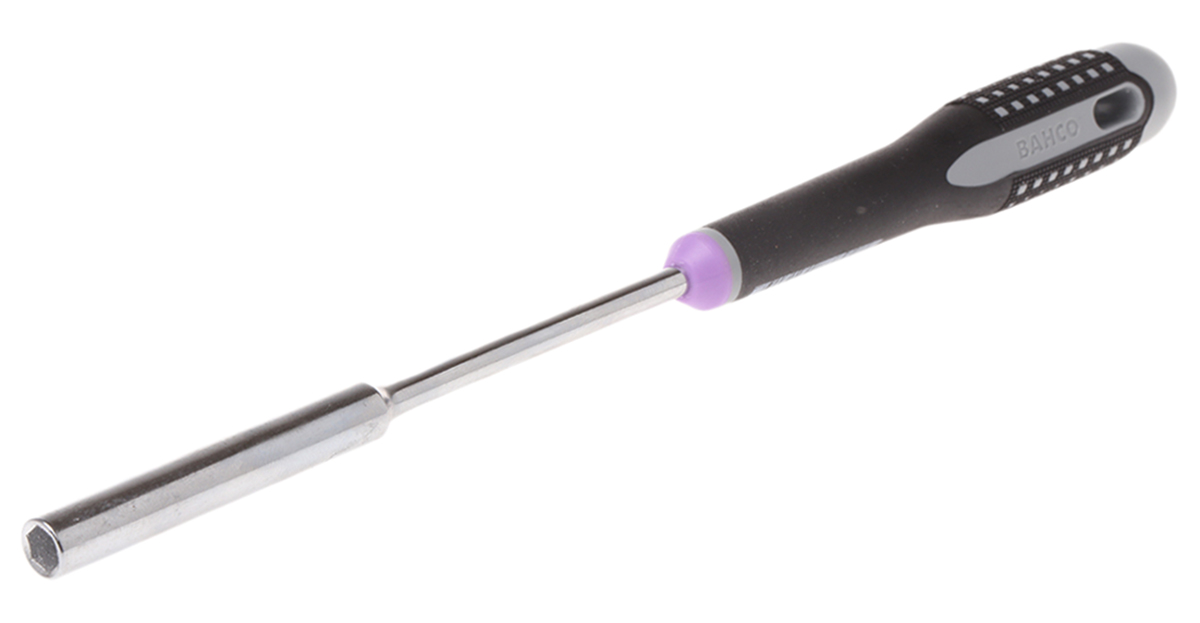 Bahco Hexagon Nut Driver, 6 mm Tip, 125 mm Blade, 247 mm Overall