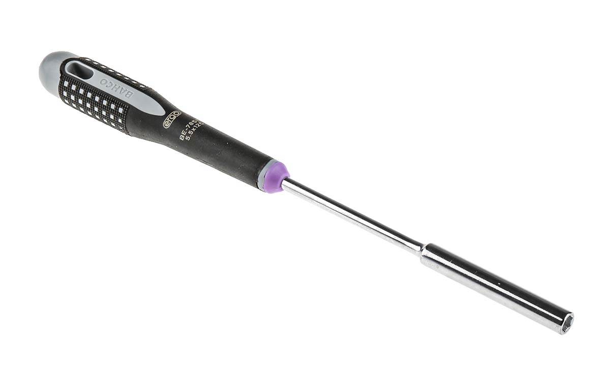 Bahco Hexagon Nut Driver, 5.5 mm Tip, 125 mm Blade, 247 mm Overall