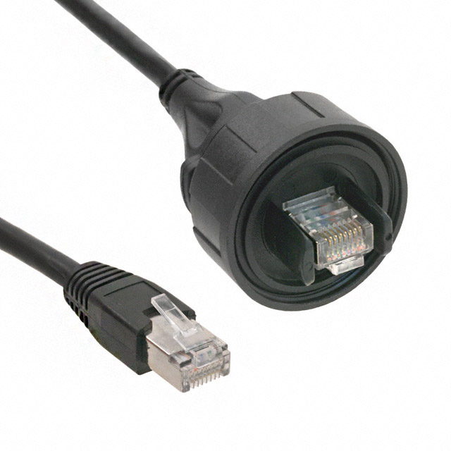 px0837-2m00 Bulgin, 2 m Cat5e Ethernet Cable, Black Polyurethane Sheath Screened, Shielded
