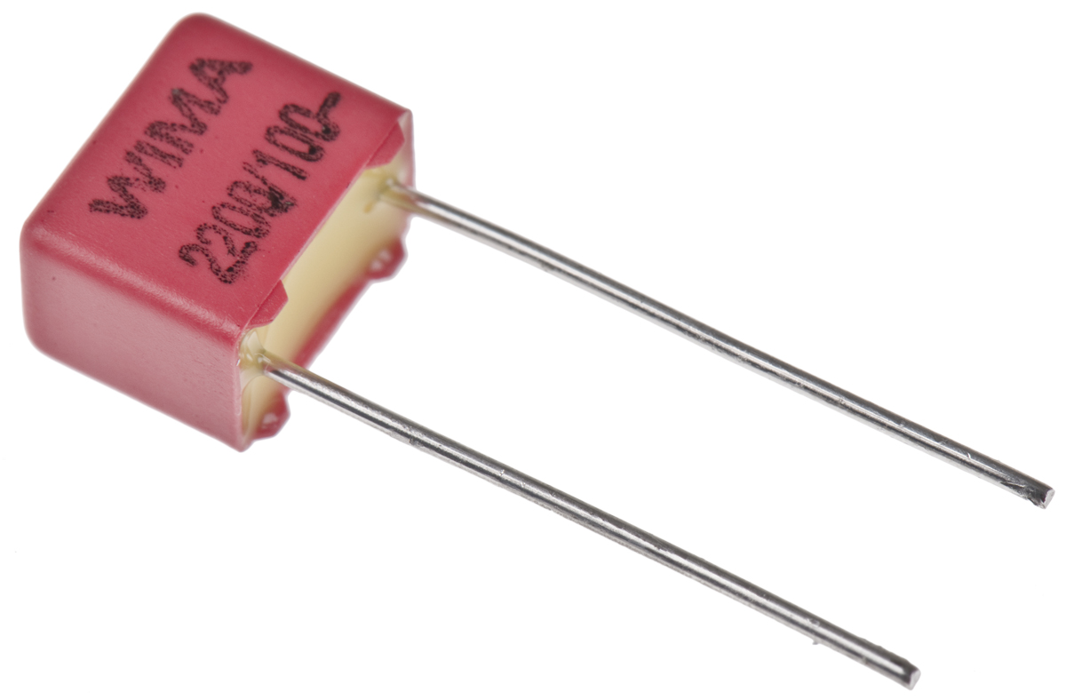 WIMA FKP2 Polypropylene Film Capacitor, 63 V ac, 100 V dc, ±5%, 2.2nF, Through Hole