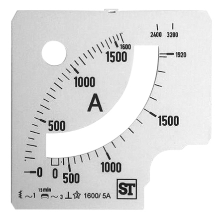 Sifam Tinsley Meter Scale For Use With  96 x 96 Analogue Panel Ammeter