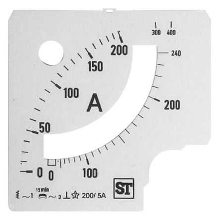 Sifam Tinsley Meter Scale For Use With  96 x 96 Analogue Panel Ammeter