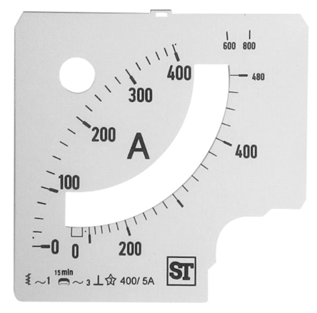 Sifam Tinsley Meter Scale For Use With  96 x 96 Analogue Panel Ammeter