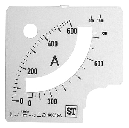 Sifam Tinsley Meter Scale For Use With  96 x 96 Analogue Panel Ammeter