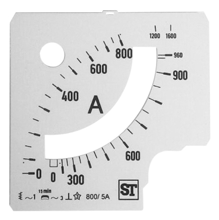 Sifam Tinsley Meter Scale For Use With  96 x 96 Analogue Panel Ammeter