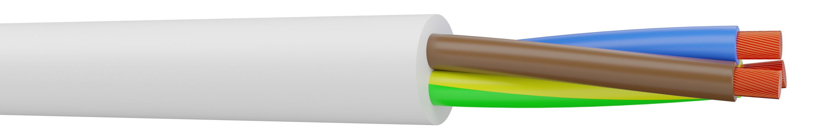 AXINDUS H05VV-F 0.75 mm² 3 Core Power Cable, White PVC, 50m