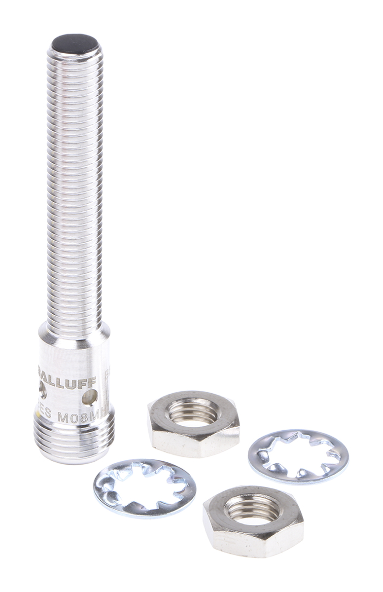 BALLUFF BES M08MH1-PSC15B-S04G Threaded Barrel Inductive Proximity Sensor, M8 PNP 3V 1.5 mm 30 V dc 100mA