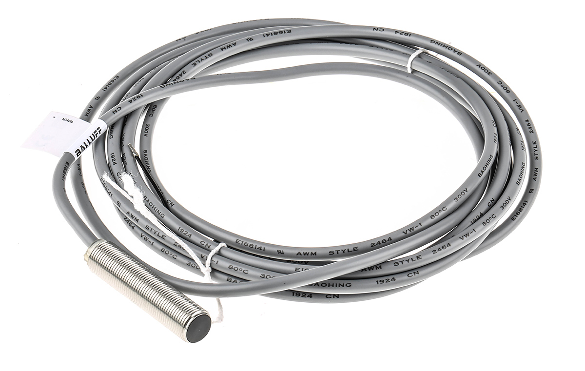 BALLUFF BES M12MI-PSC40B-BV03 Threaded Barrel Inductive Proximity Sensor, M12 PNP 3V 4 mm 250 V ac 30 V dc 200mA