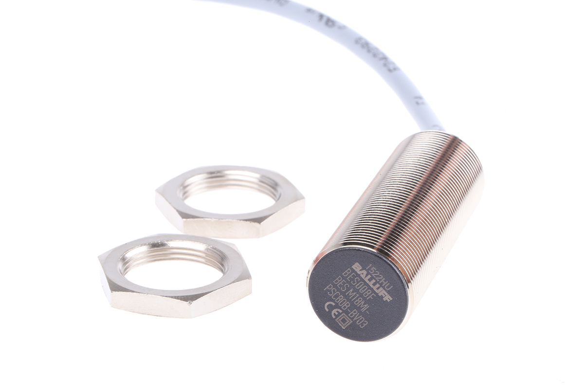 BALLUFF BES M18MI-PSC80B-BV03 Threaded Barrel Inductive Proximity Sensor, M18 PNP 30V 8 mm 30 V dc 200mA