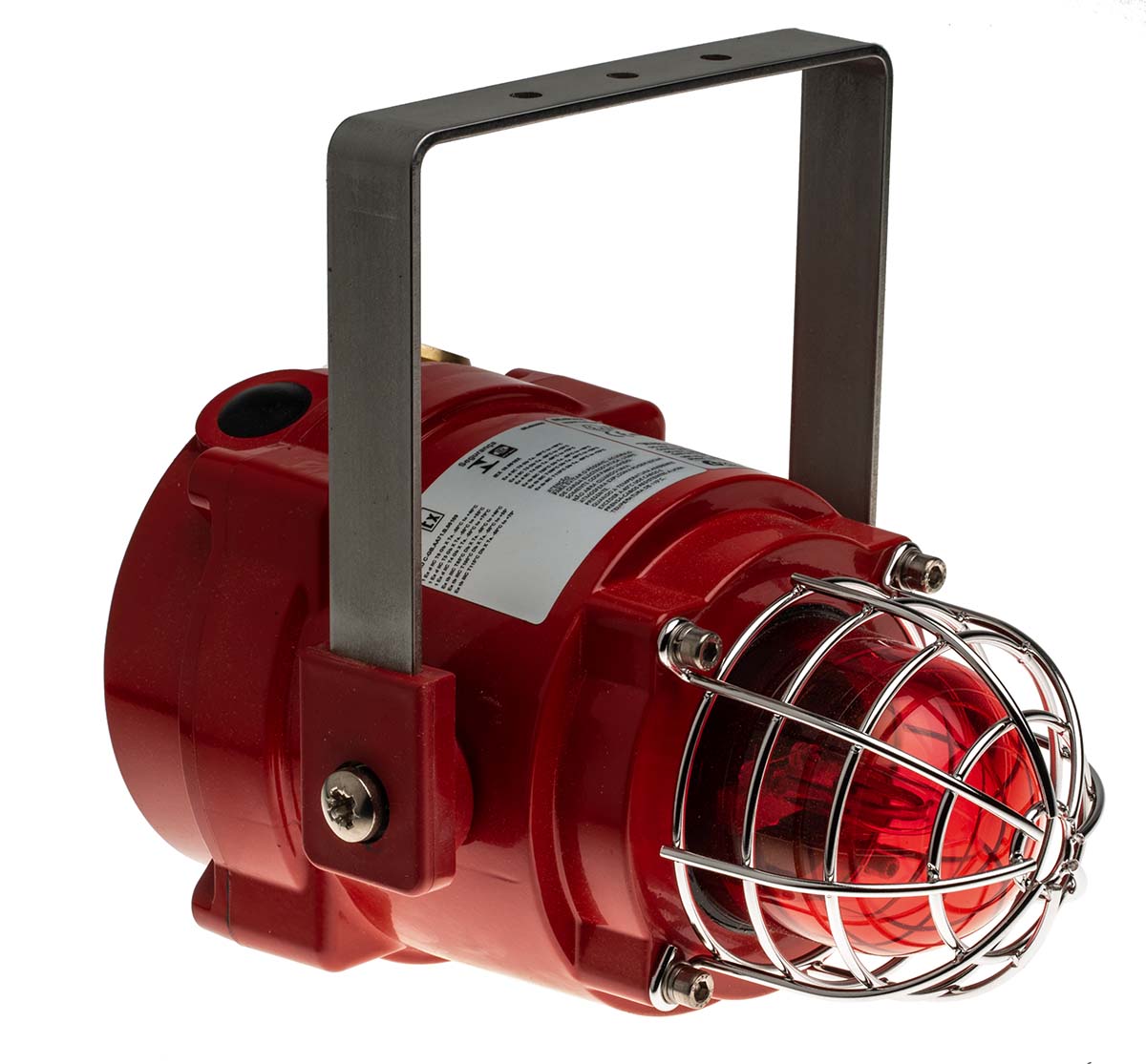 e2s BExBG05 Series Red Strobe Beacon 48V ac, Xenon Bulb Bracket, IP67
