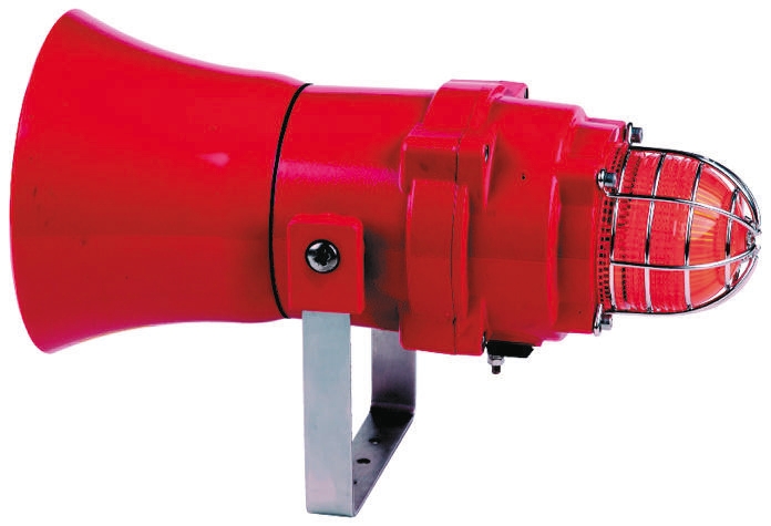 e2s BExCS110-05D Series Red Sounder-Beacon Combination, IP66, IP67 230V ac Bracket 117 dB @ 1m