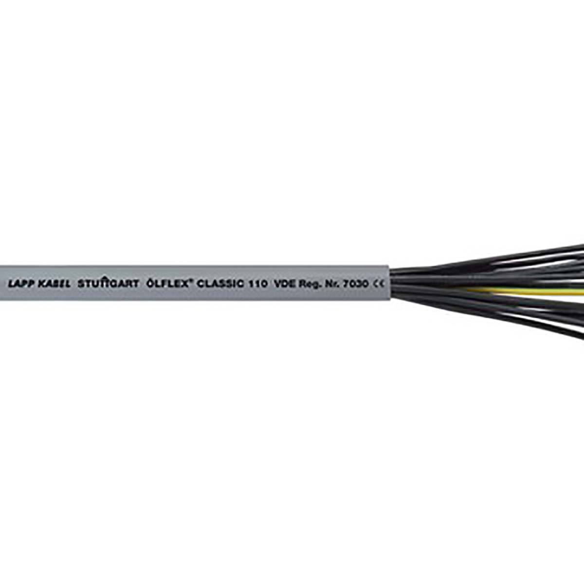 Lapp ÖLFLEX CLASSIC 110 YY Control Cable, 4 Cores, 1.5 mm², YY, Unscreened, 50m, Grey PVC Sheath, 16 AWG